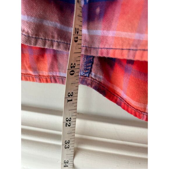 Old Navy Plaid Flannel Shirt Customized Bleached Distressed Southern Logo Sz XL - Picture 6 of 6